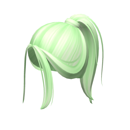 -',ৎ Messy Grunge Preppy Ponytail in Green