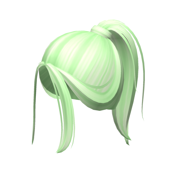 -',ৎ Messy Grunge Preppy Ponytail in Green