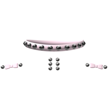 cute emo studded choker with piercings in pink