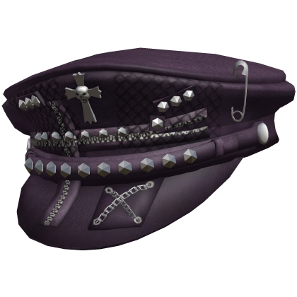 Goth Emo Captain Hat Cross Purple Roblox item