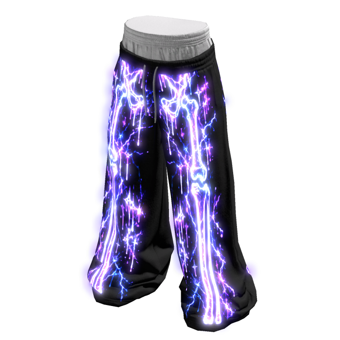 Glowing Emissive Cyber Skeleton Sagging Sweatpants