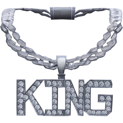 Silver KING Chain Necklace Trendy 1.0 Roblox item