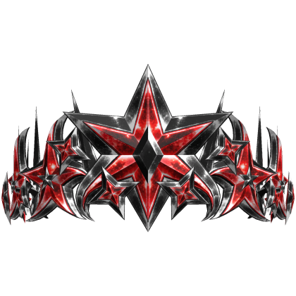 Black and Red Swirling Star Crown