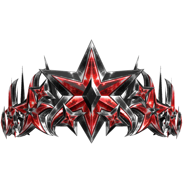 Black and Red Swirling Star Crown