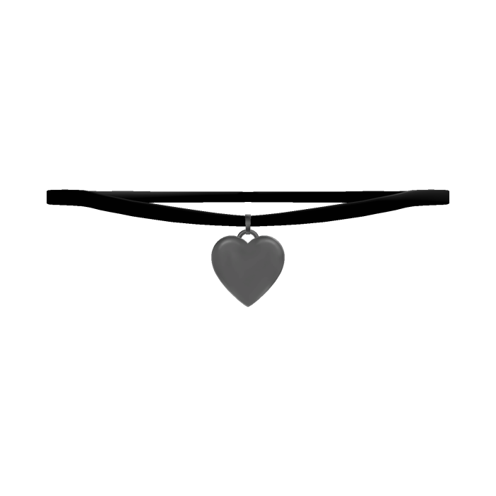 🖤 ,, silver heart choker necklace