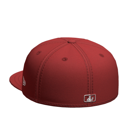 Outsized NY Backwards Fitted Cap Red