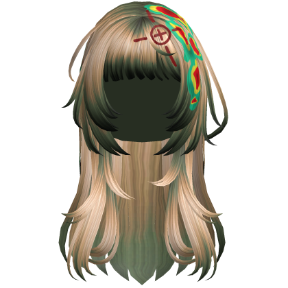 Green Heatwave Crosshair Punk Flowy Girl Hair