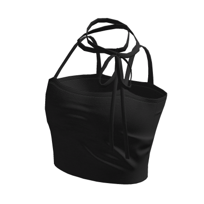 ☆ black tank top with a neck ribbon