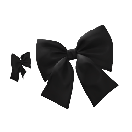 Side Bows Black Hair Clips Double Bow Kawaii Chibi Roblox item
