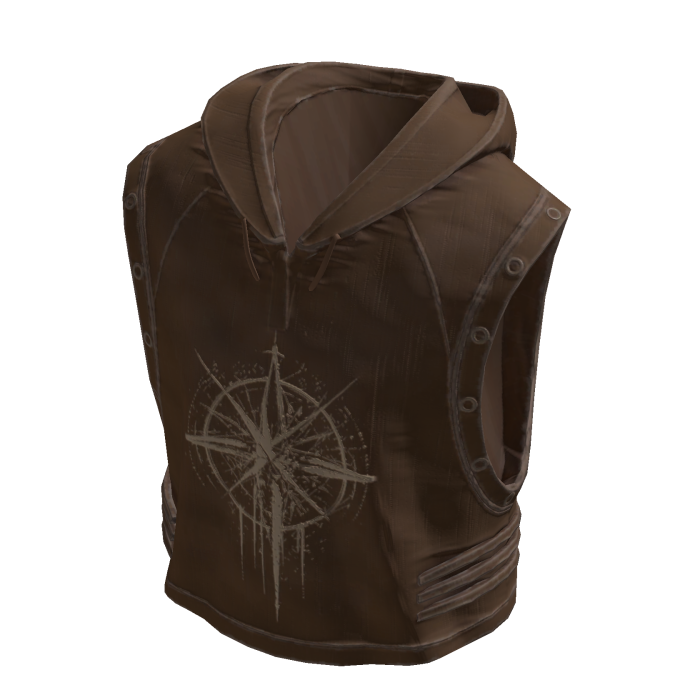 Sleeveless Compass Hoodie (brown)