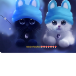 Mushroom/ Power Puff cats