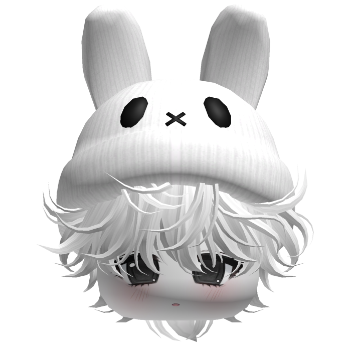 Moe Messy Boy Hair W/ Bunny Hat White V3