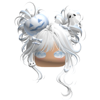 Halloween Pumpkin Buns w/ Bows (White&Blue) Roblox item