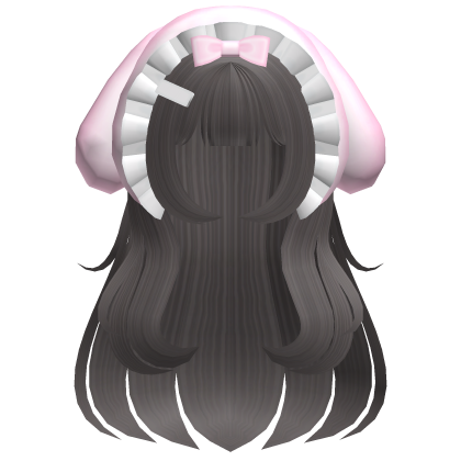 ♡ kawaii long ash brown hair w bunny hood