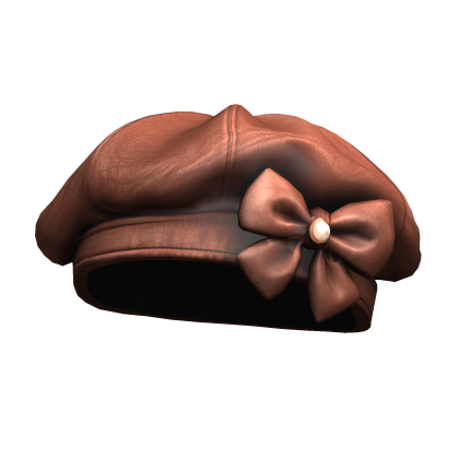 Cute Brown Vintage Beret With Pearl Roblox item