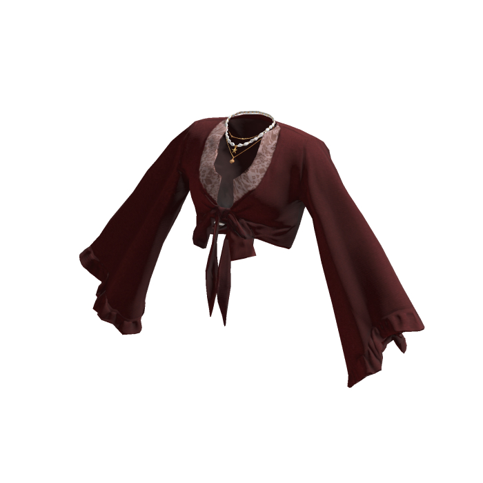 Deep Red Flowy Lace Top