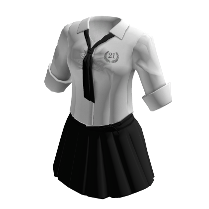White Black School Uniform Outfit