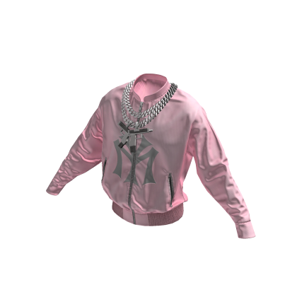 Pink NY Bomber Jacket w / Toy Chain