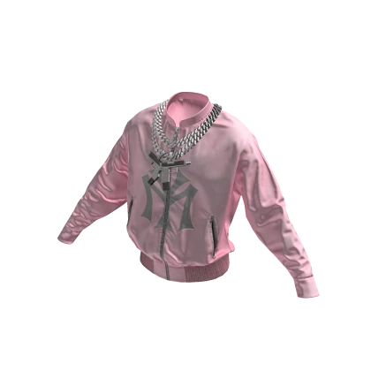 Pink NY Bomber Jacket w / Toy Chain | Roblox Item - Rolimon's