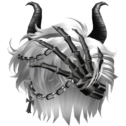 HALLOWEEN GOTH DEVIL SKELETON WHITE HAIR
