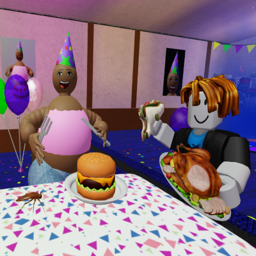 FEED LOVELY PEACHES 🎈🎂💜 official Roblox game thumbnail