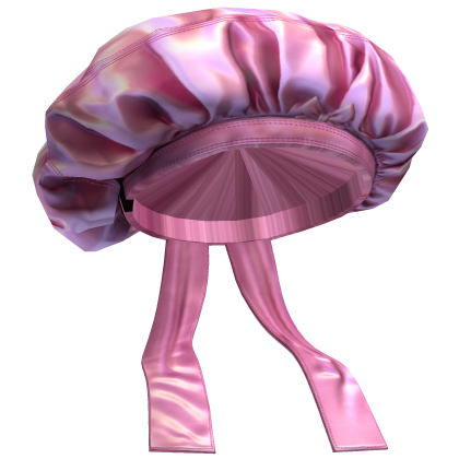 Black Hair Satin Bonnet - Pink Roblox item