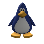 Comically Blue Penguin