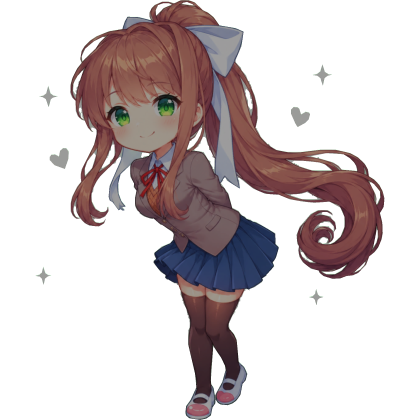 Monika DDLC Chibi Cutout