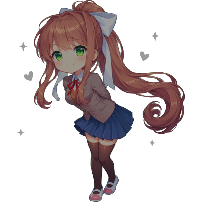 Monika DDLC Chibi Cutout