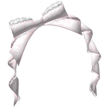cute lace ruffle bow headband - baby pink