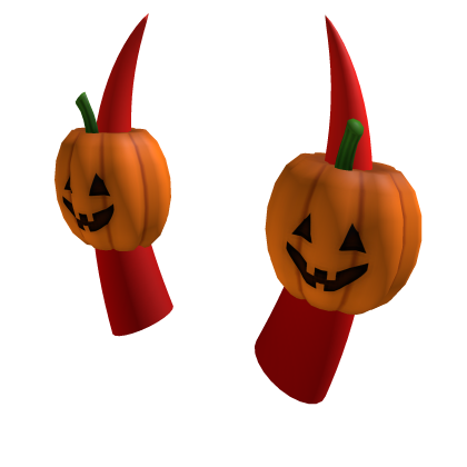 Red Demon Horns With Pumpkin