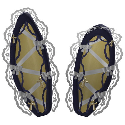 🎀 Gothic Cross Lace Bunny Ears Bows Yellow Blue