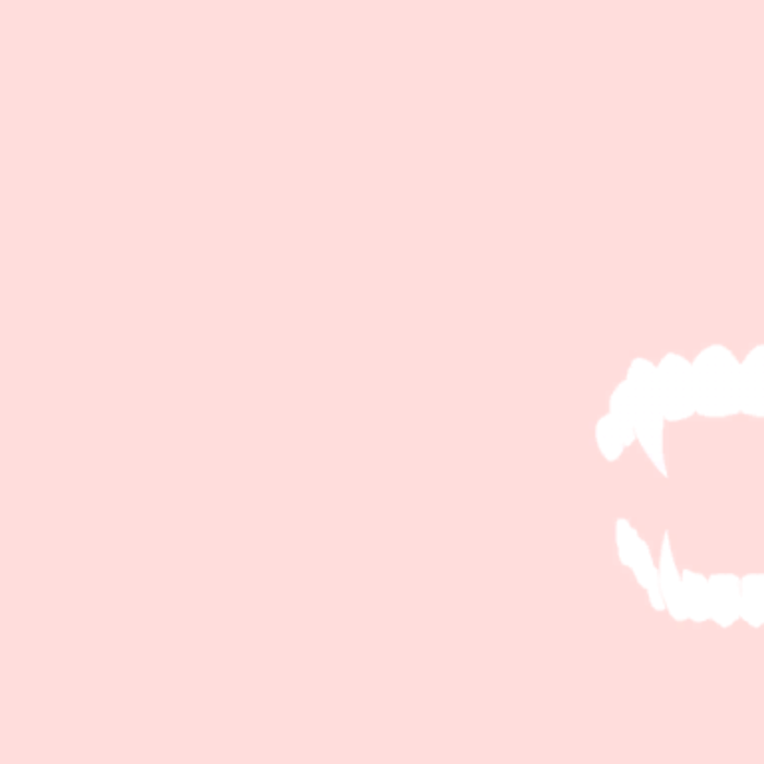 Vampire Fangs Solid Pink Background Art