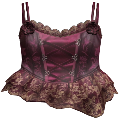 Berry Pink Rose Corset Top