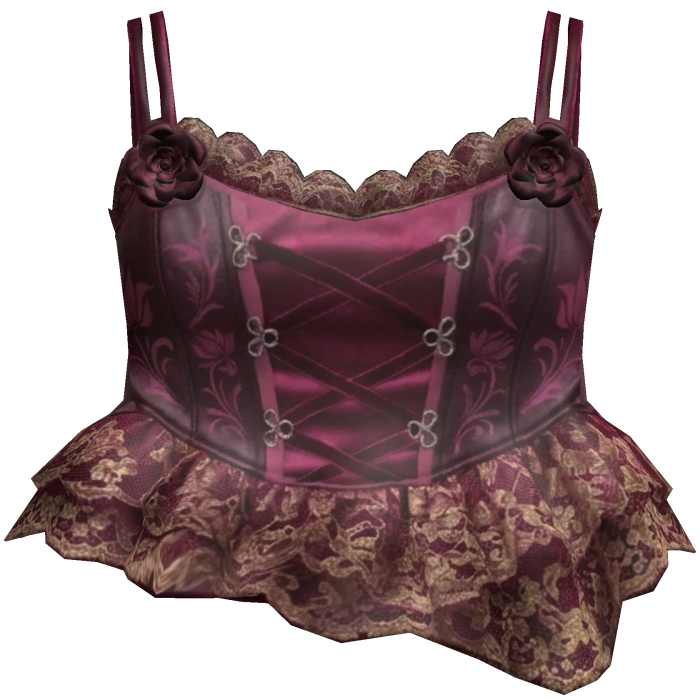 Berry Pink Rose Corset Top