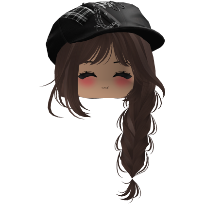 fluffy Y2K emo hair cute pretty braids (Brown) Roblox item