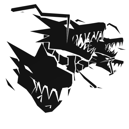 Cartoony White Lightning Dragon Heads
