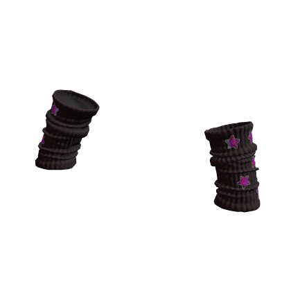 Y2K Holo Star Puffy Arm Warmers - Eclipse