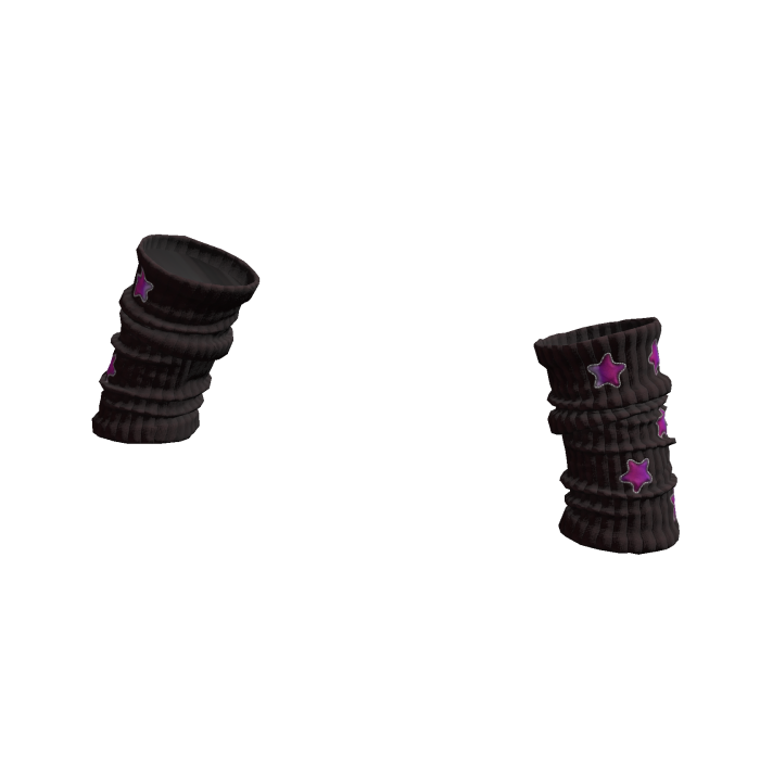 Y2K Holo Star Puffy Arm Warmers - Eclipse