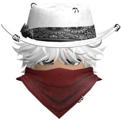 Gothic Cowboy Bandit w/ Neckscarf & Cowboy Hat