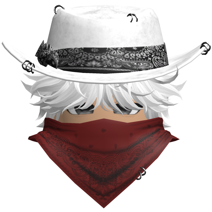 Gothic Cowboy Bandit w/ Neckscarf & Cowboy Hat