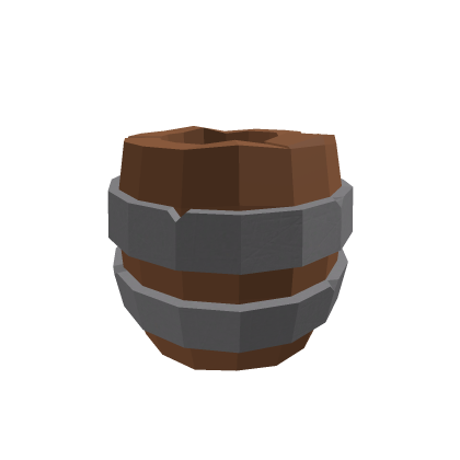 Low Poly Wooden Barrel