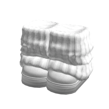 Fluffy Winter Boots w/ Lined Leg Warmers White