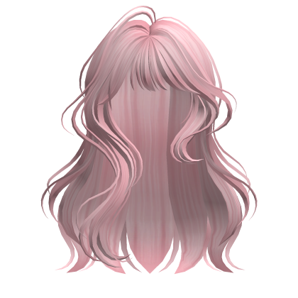 Pink Loose Wavy Hair w/ Bangs