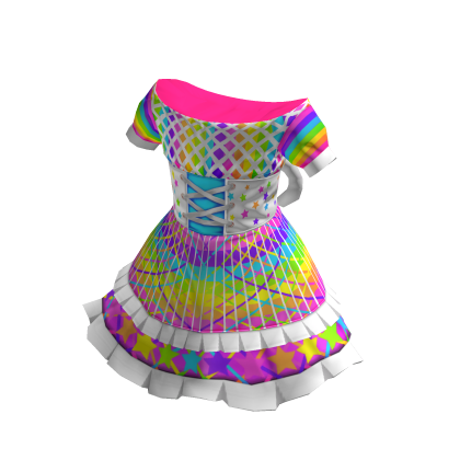 Strawberry Dress Neon Rainbow