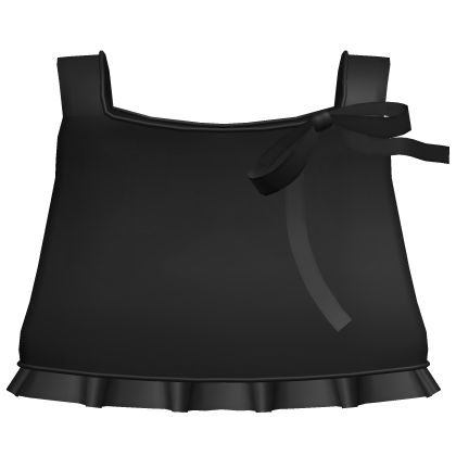 ♡ cute simple flowy ruffled dress w/ bow in black Roblox item