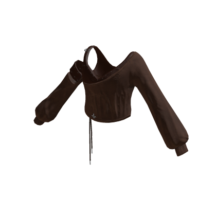 Draped Ruched Crop Top (Brown)