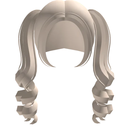 ♡ cute long swirly curly light blonde pigtails  Roblox item thumbnail