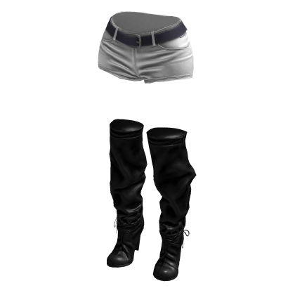 Shorts Gothic Boots (White Blue Grey)