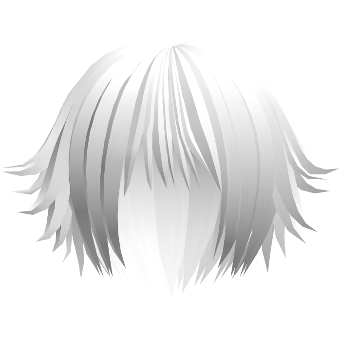 cute messy anime short hair in white